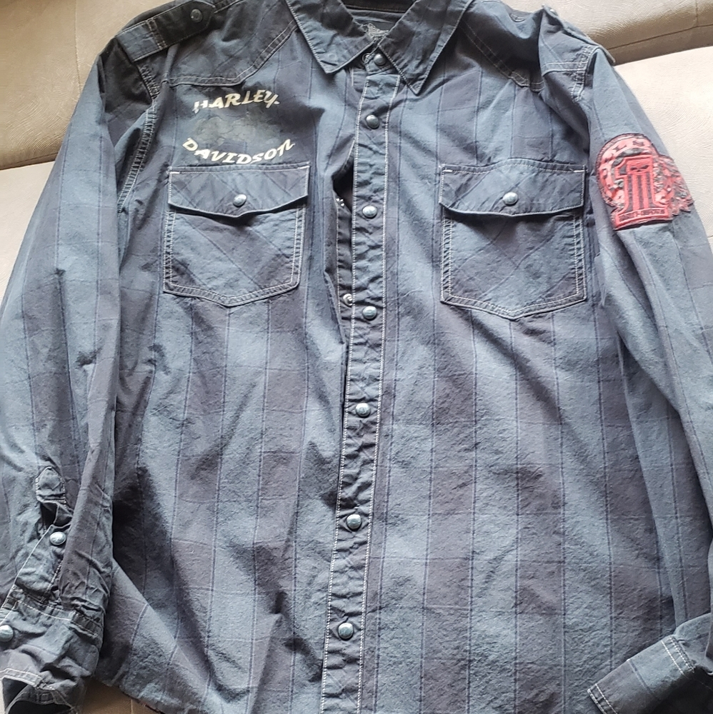 Mens harley davidson 2xl button down